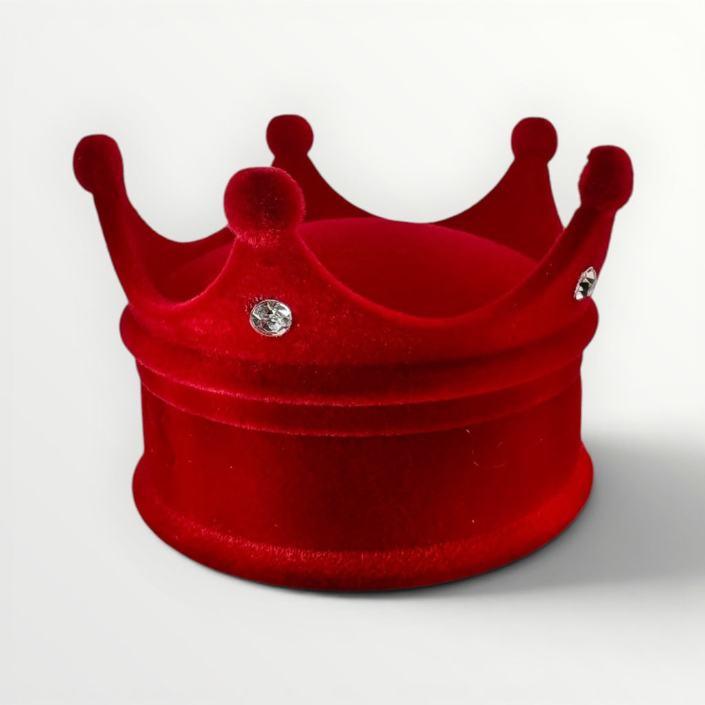 Caja Corona para Anillo | Gamuza Roja y Rosa
