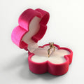 Caja Flor para Anillo | Estuche de Gamuza Rosa