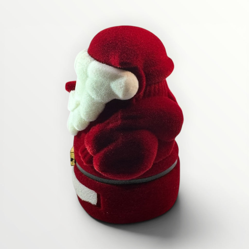 Caja Santa Claus para Anillo | Estuche Navideño de Gamuza