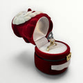 Caja Santa Claus para Anillo | Estuche Navideño de Gamuza