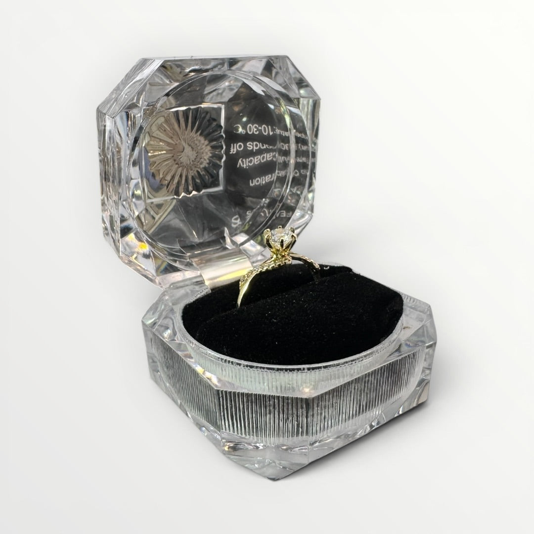Estuche Acrílico para Anillos | Transparente | Ideal para Regalo