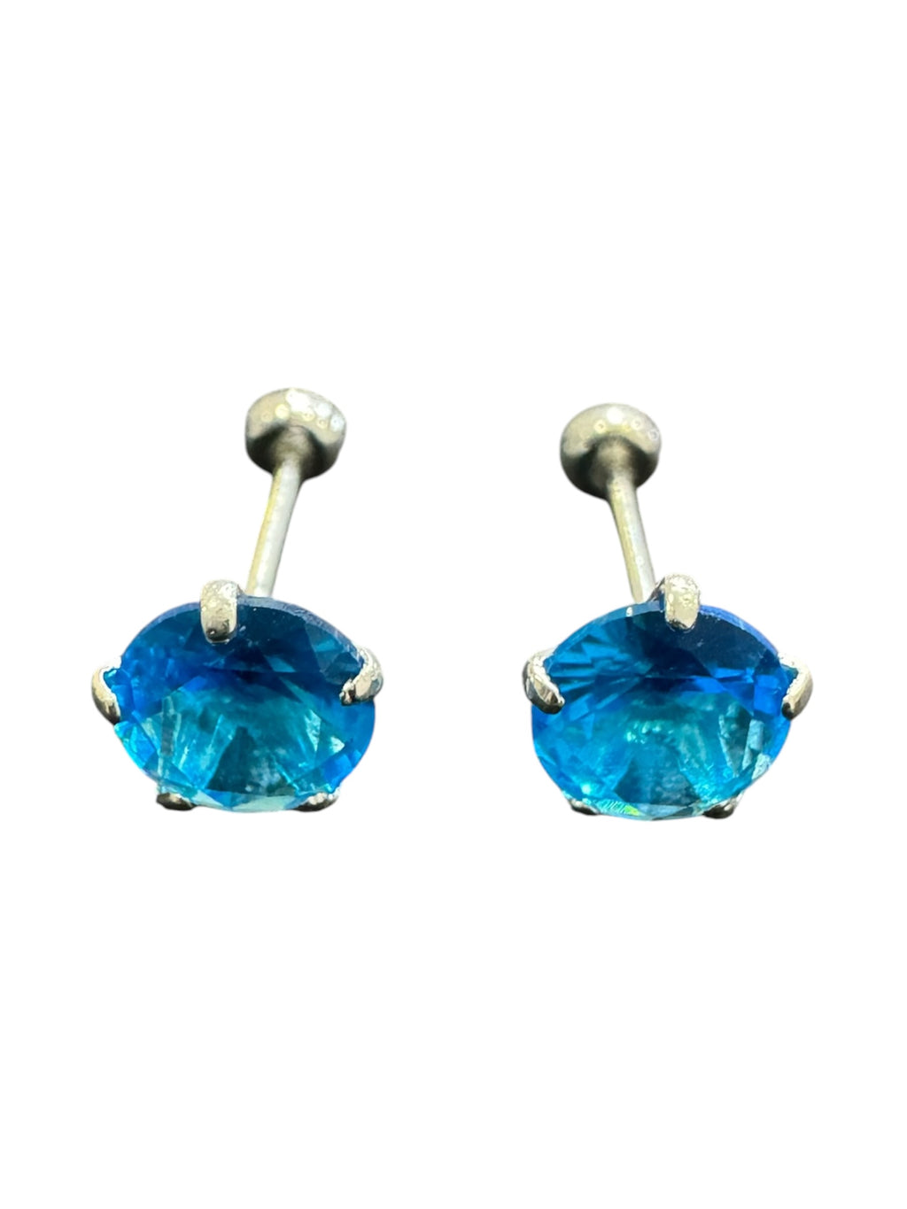 Broqueles Recto Color Plata .925 - 6 mm