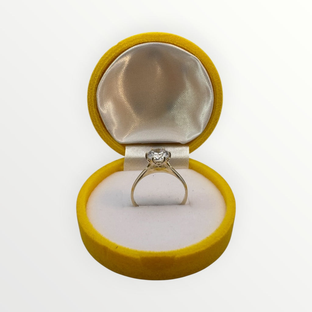 Caja de Regalo Emoji Feliz para Anillo | Estuche de Gamuza Amarillo