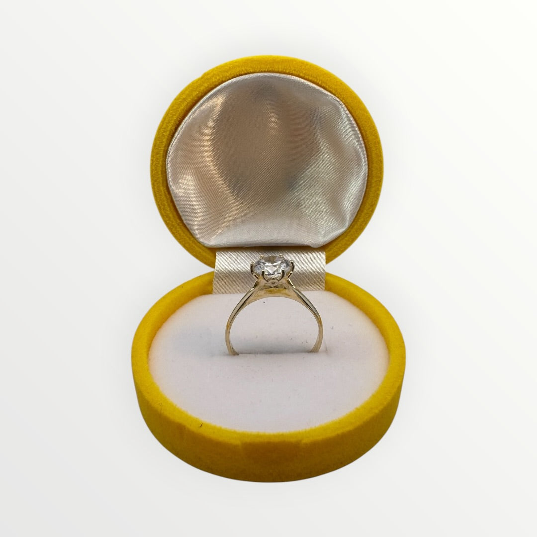 Caja de Regalo Emoji Feliz para Anillo | Estuche de Gamuza Amarillo