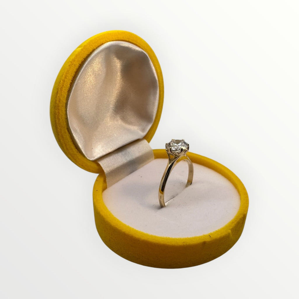 Caja de Regalo Emoji Feliz para Anillo | Estuche de Gamuza Amarillo