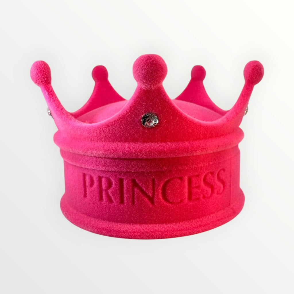 Caja Corona para Anillo | Gamuza Roja y Rosa