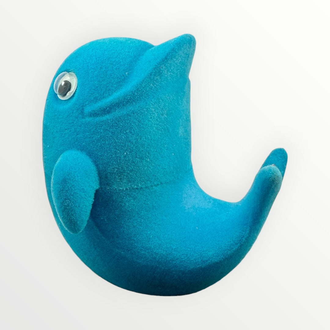 Caja de Regalo Ballena para Anillo | Estuche de Gamuza Azul Marino