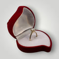 Caja de Regalo Corazón para Anillo | Estuche de Gamuza Rojo Romántico