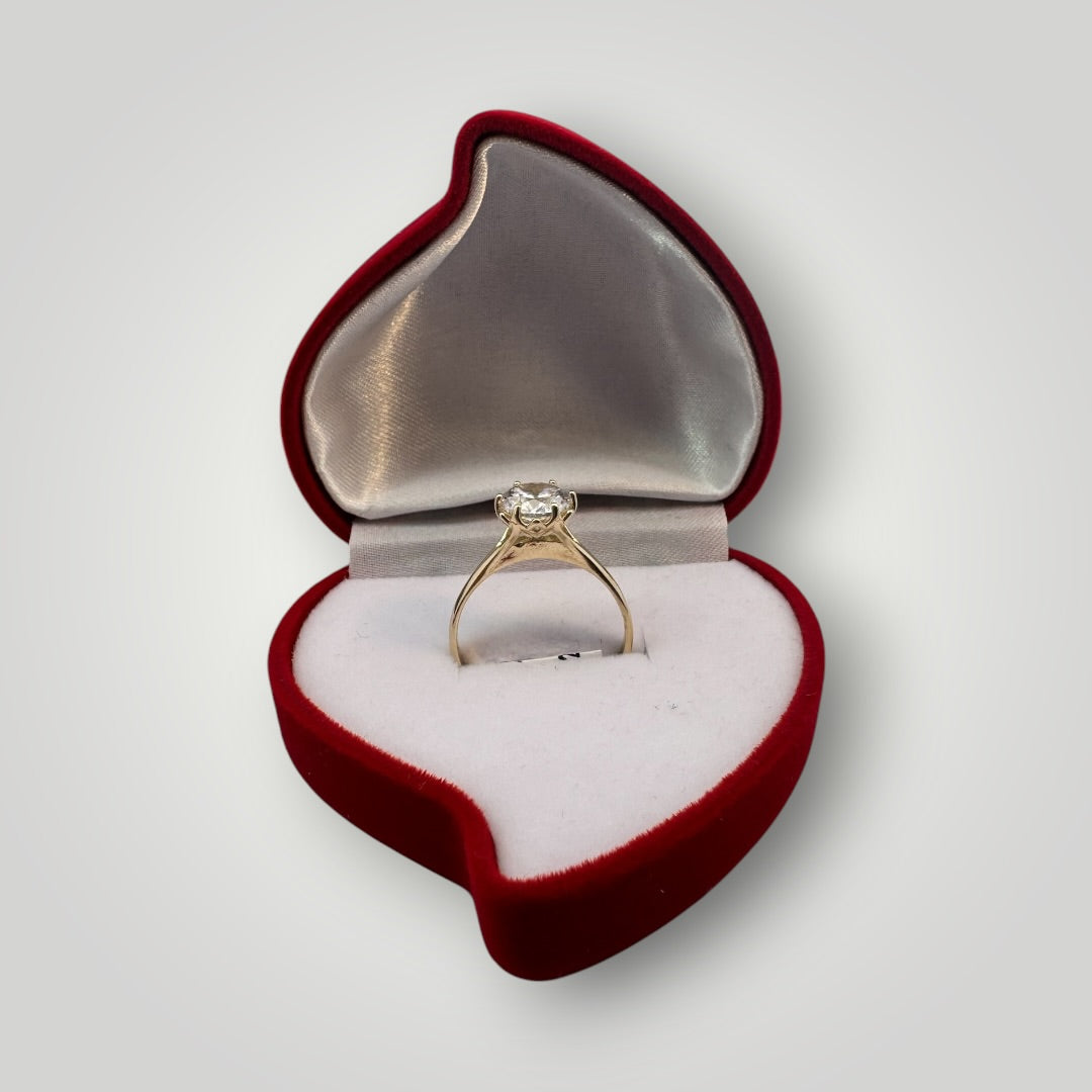Caja de Regalo Corazón para Anillo | Estuche de Gamuza Rojo Romántico