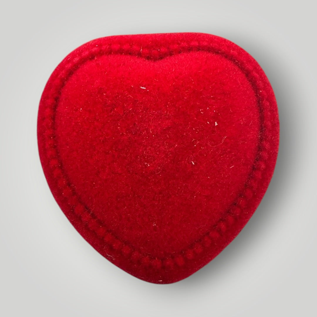 Caja de Regalo Corazón para Anillo| Estuche Rojo de Gamuza
