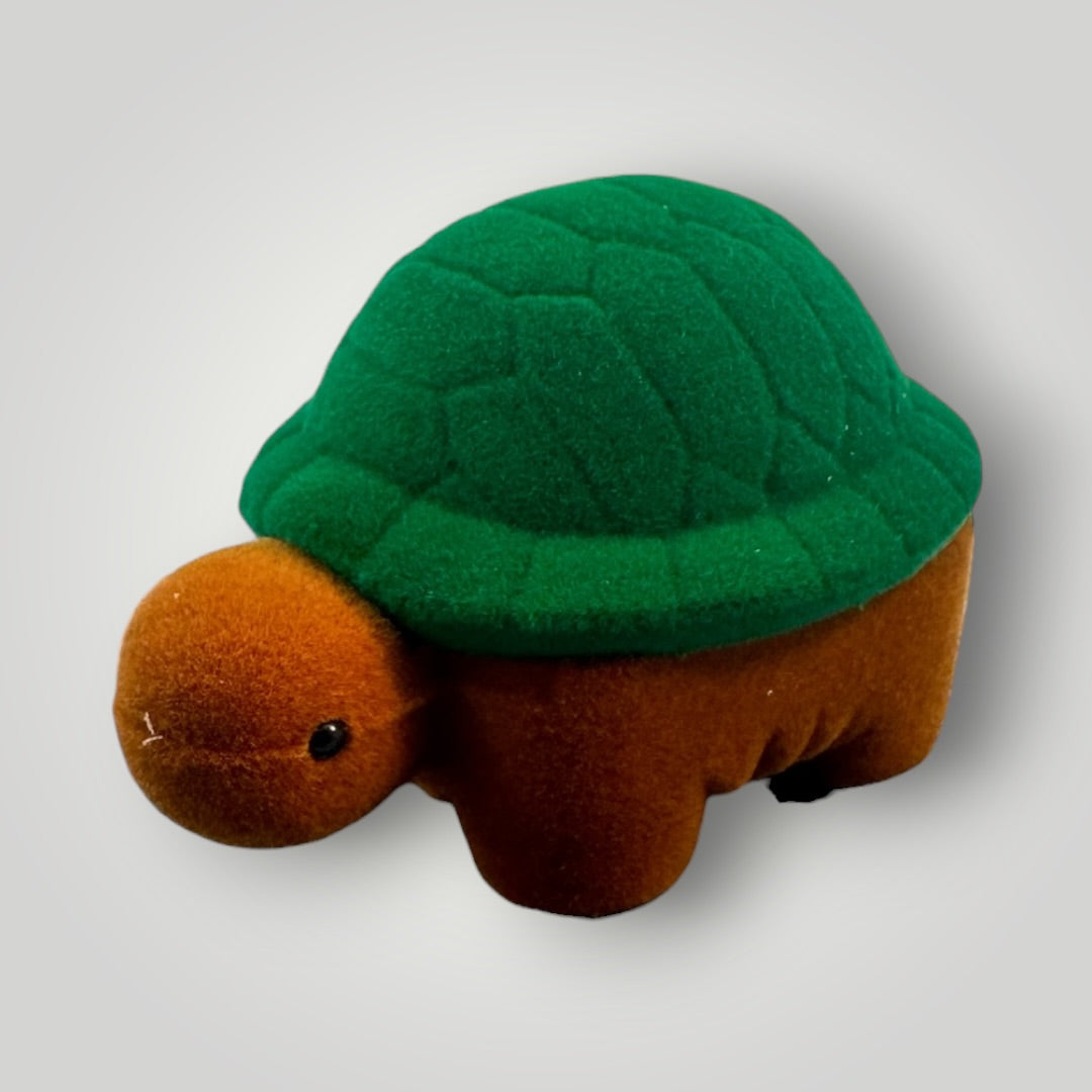 Caja de Regalo Tortuga para Anillo | Estuche de Gamuza Decorativo