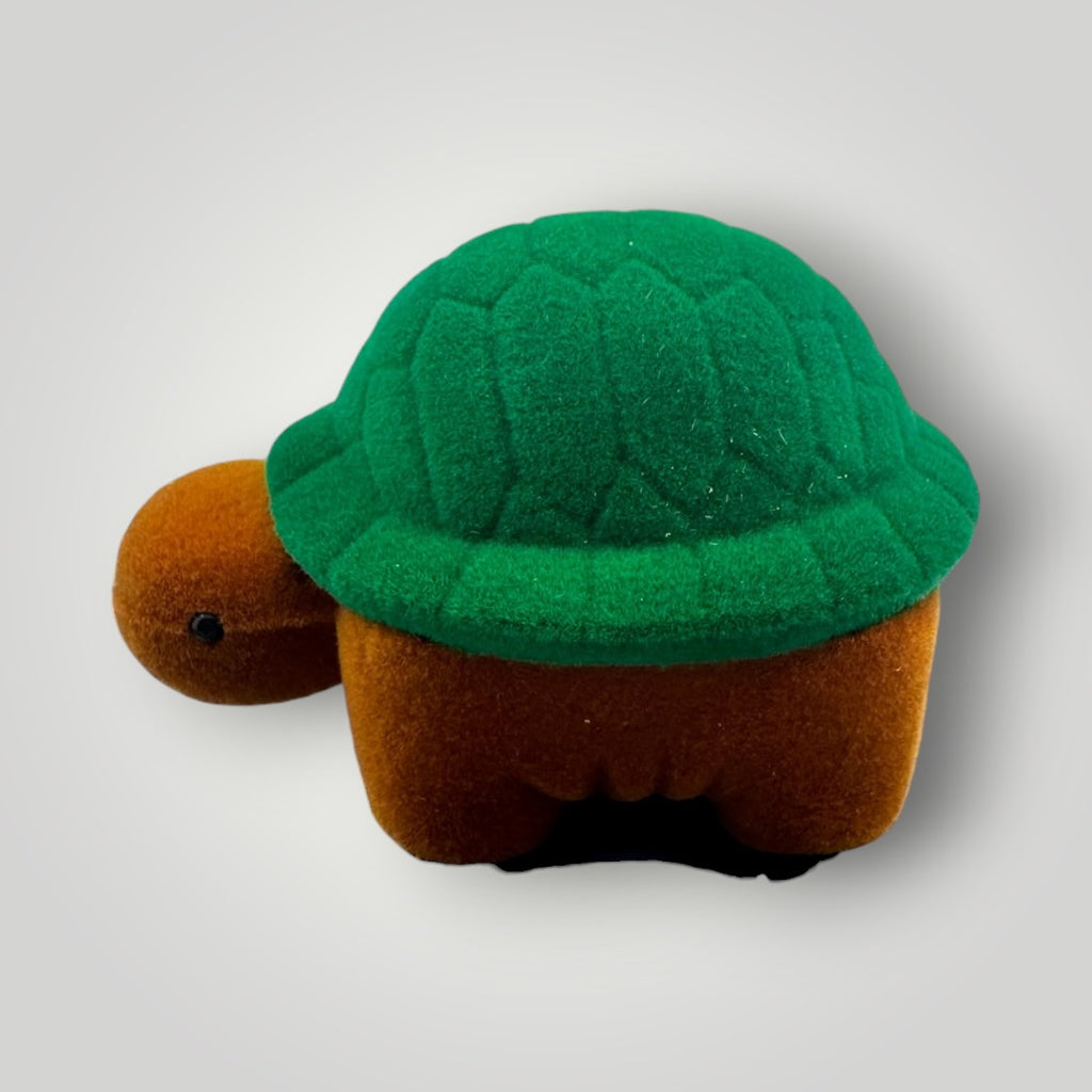 Caja de Regalo Tortuga para Anillo | Estuche de Gamuza Decorativo
