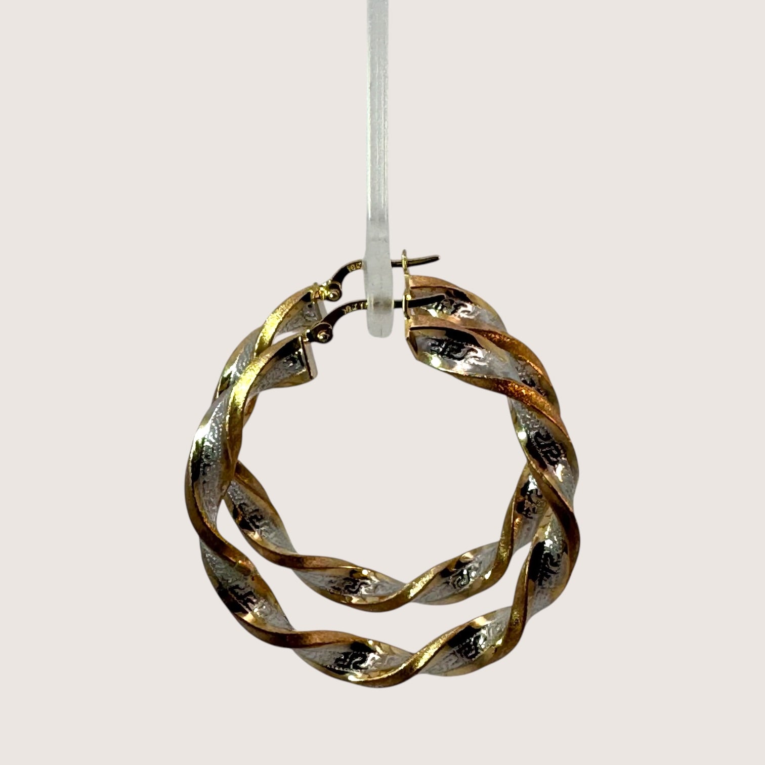 Arracadas Trenzadas Bicolor Oro 10K