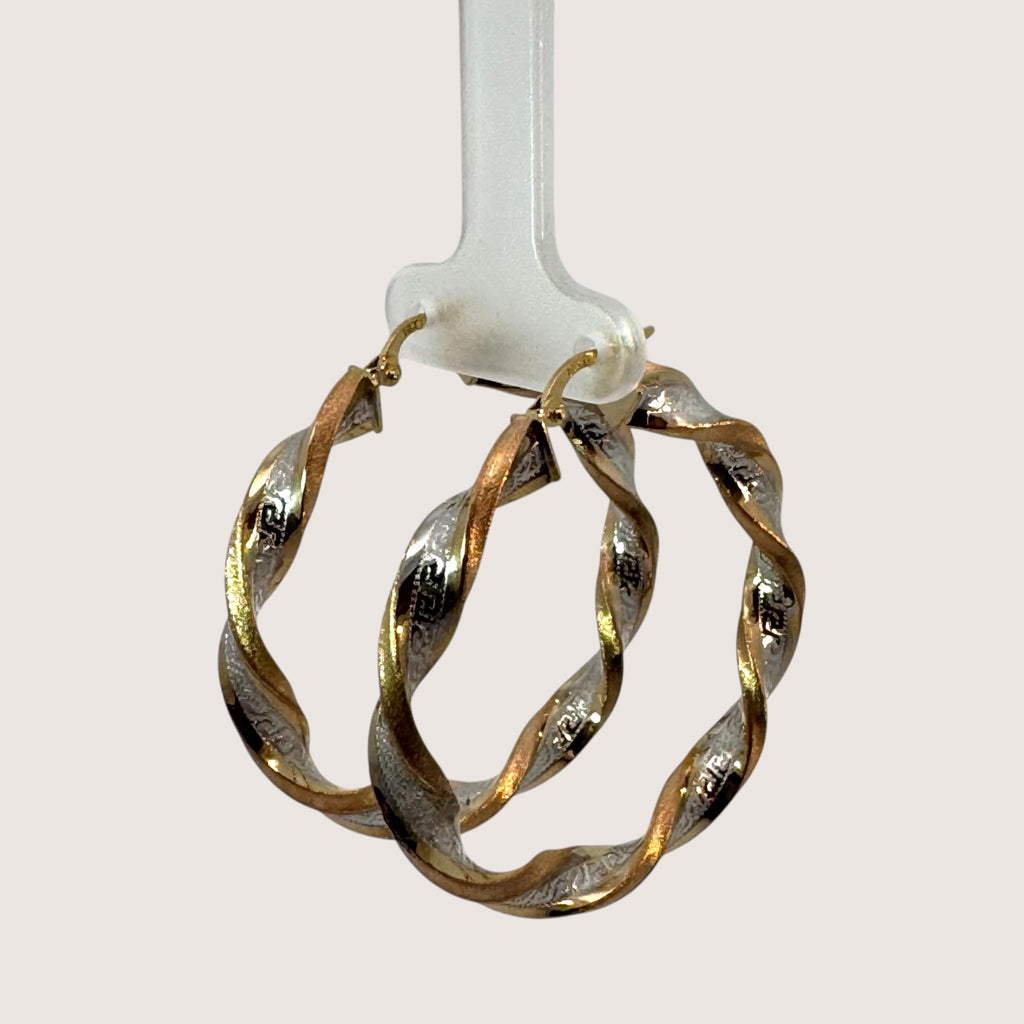 Arracadas Trenzadas Bicolor Oro 10K