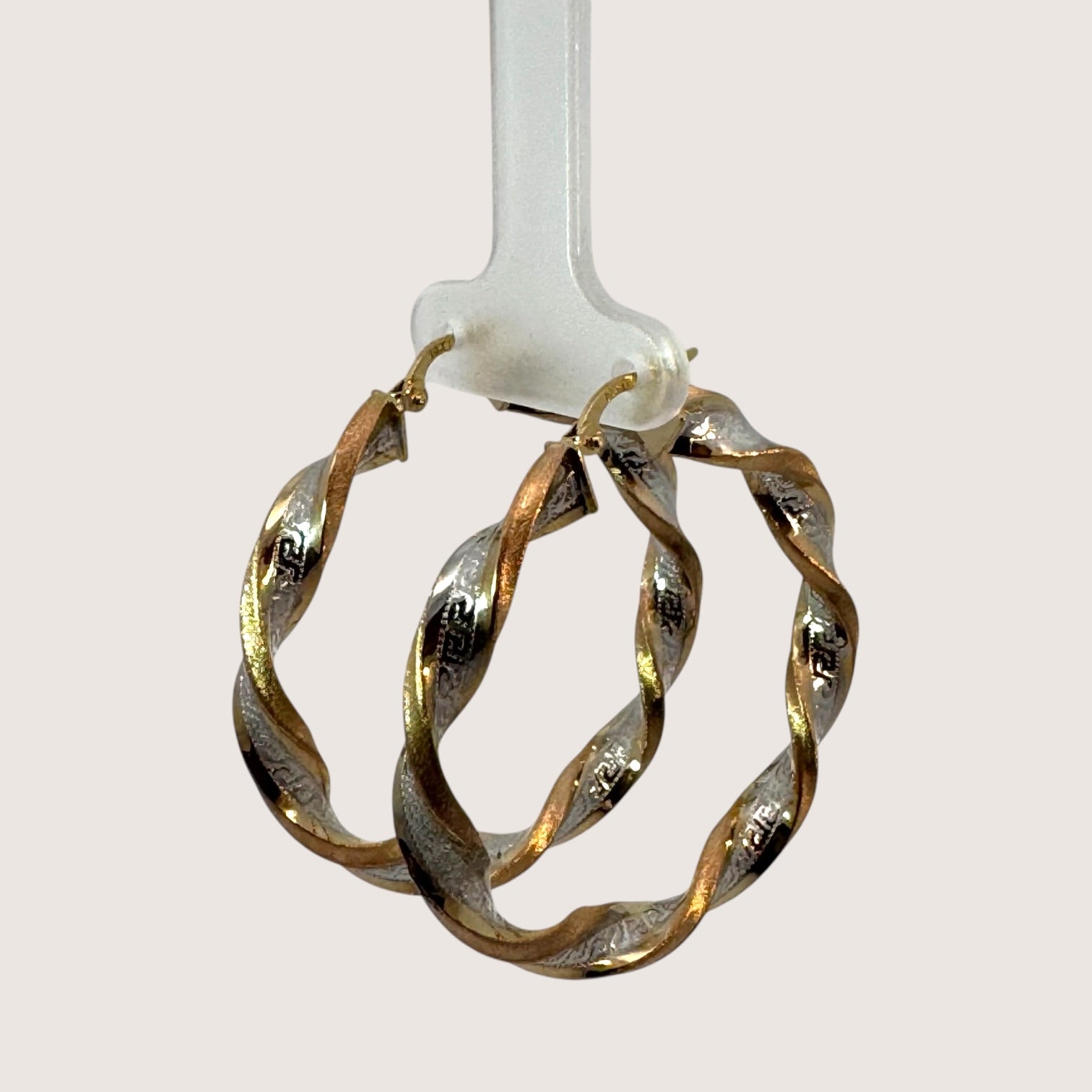 Arracadas Trenzadas Bicolor Oro 10K