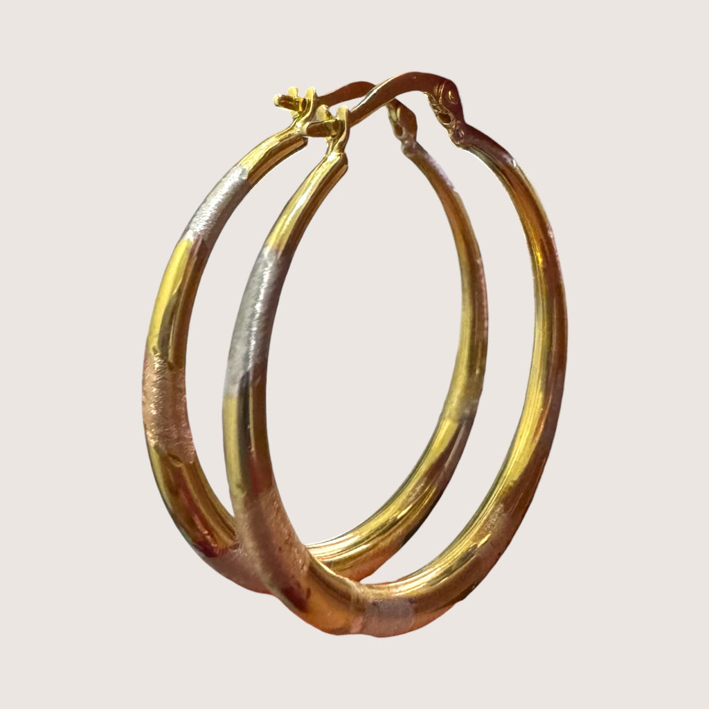 Arracadas Bicolor Oro 10K
