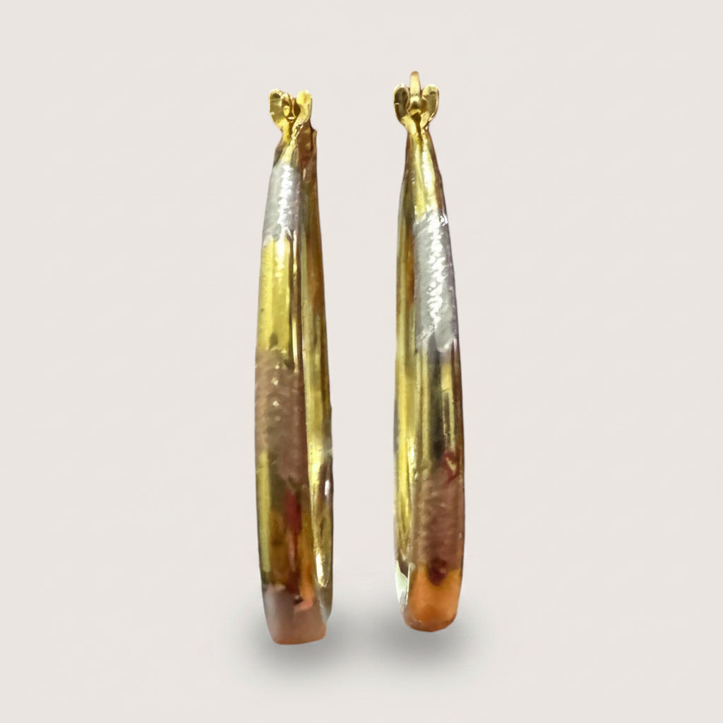 Arracadas Bicolor Oro 10K