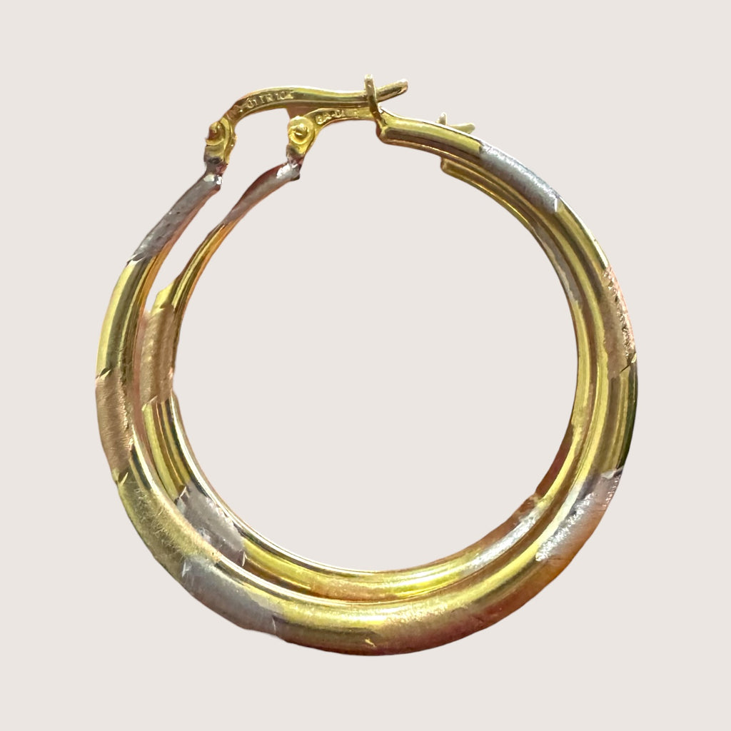 Arracadas Bicolor Oro 10K