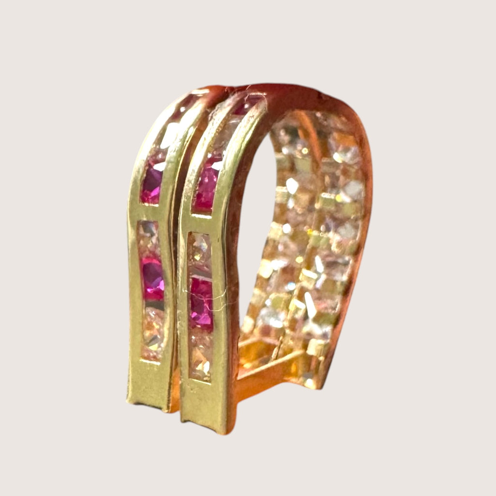 Aretes Largos Oro 10K con Zirconias