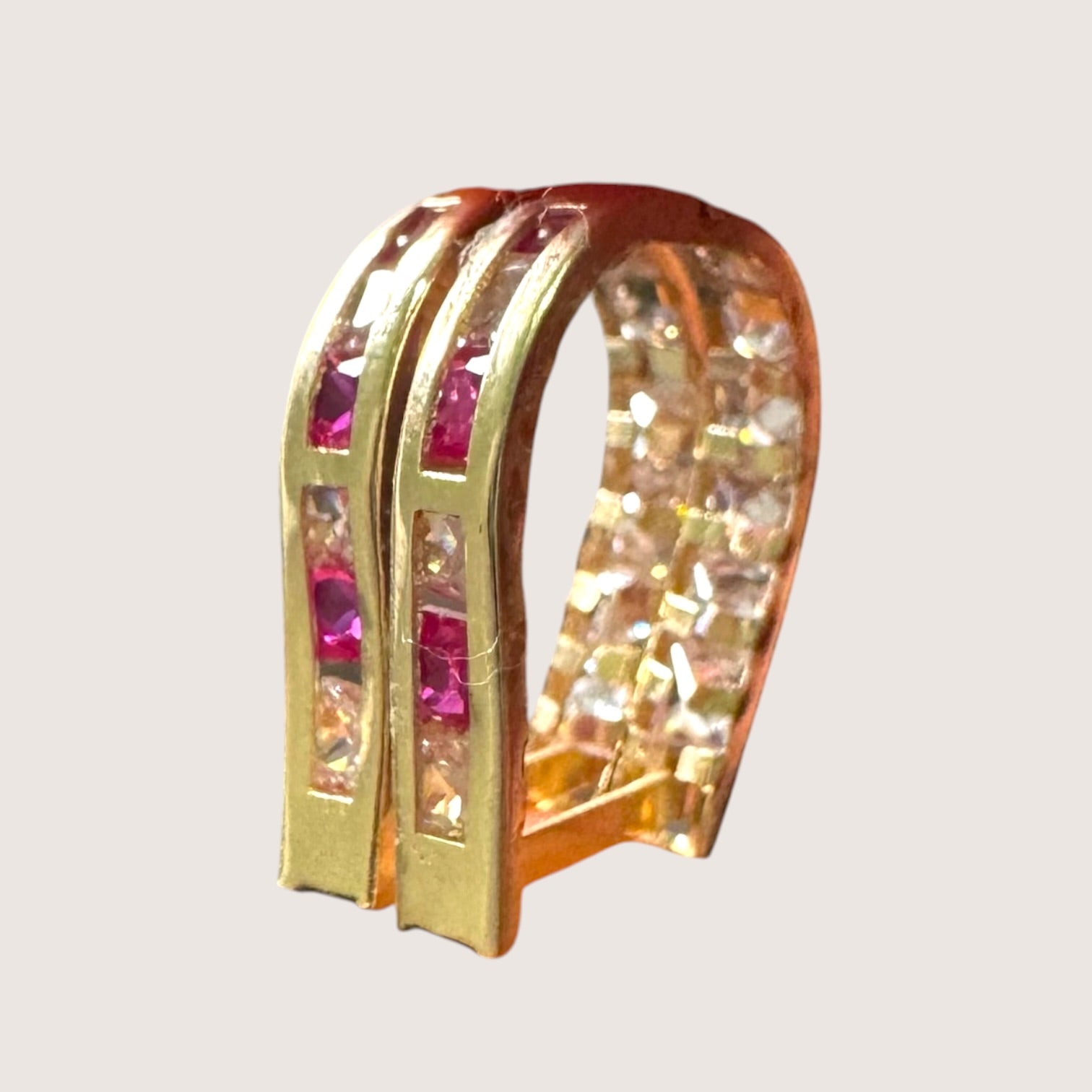 Aretes Largos Oro 10K con Zirconias