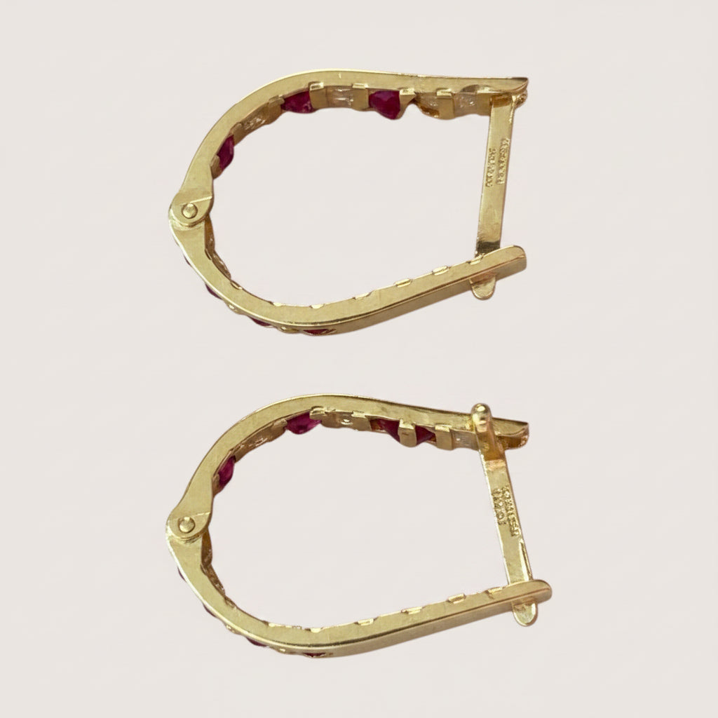 Aretes Largos Oro 10K con Zirconias