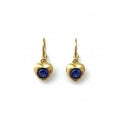 Aretes Oro 10K Corazón Zirconia Azul