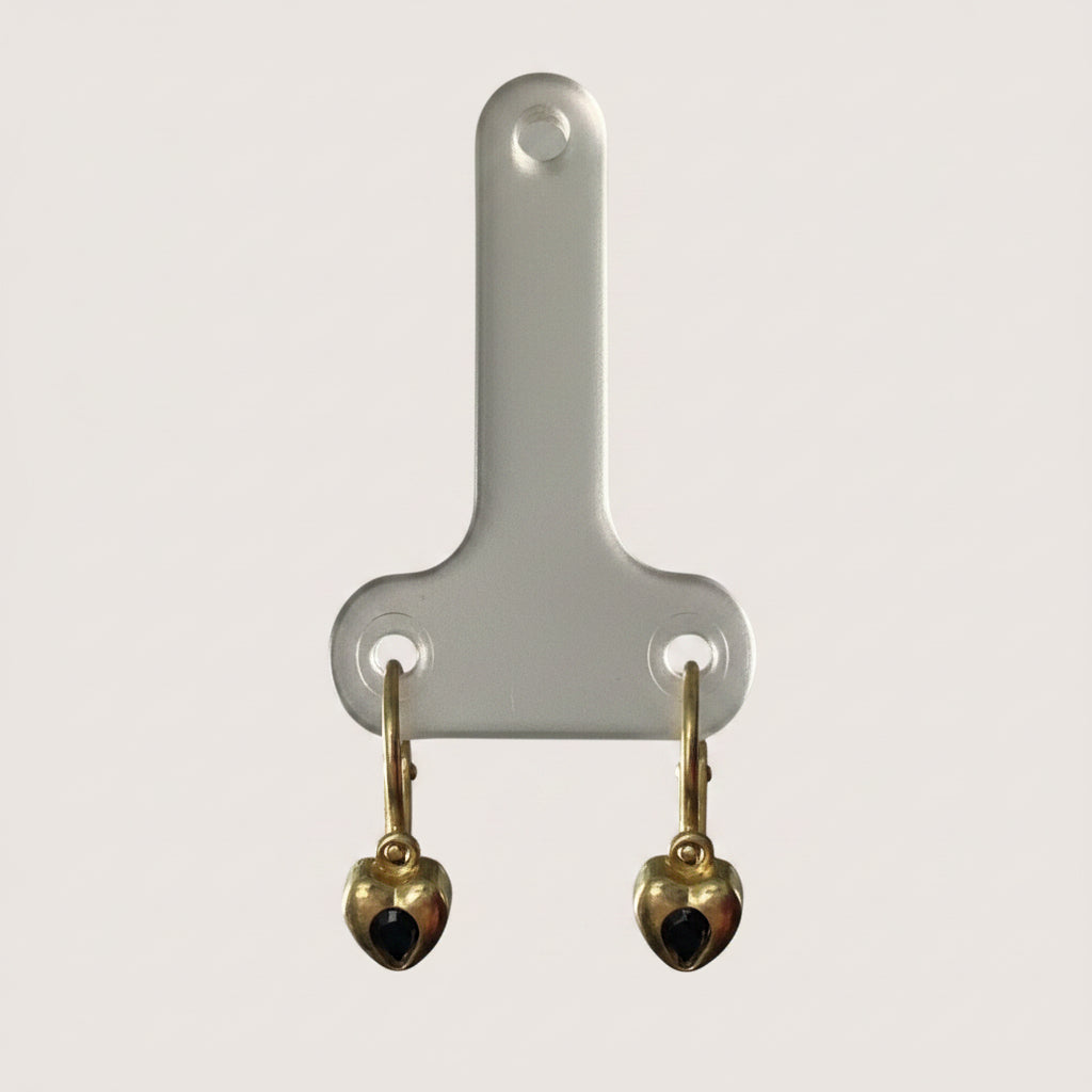 Aretes Oro 10K Corazón Zirconia Azul