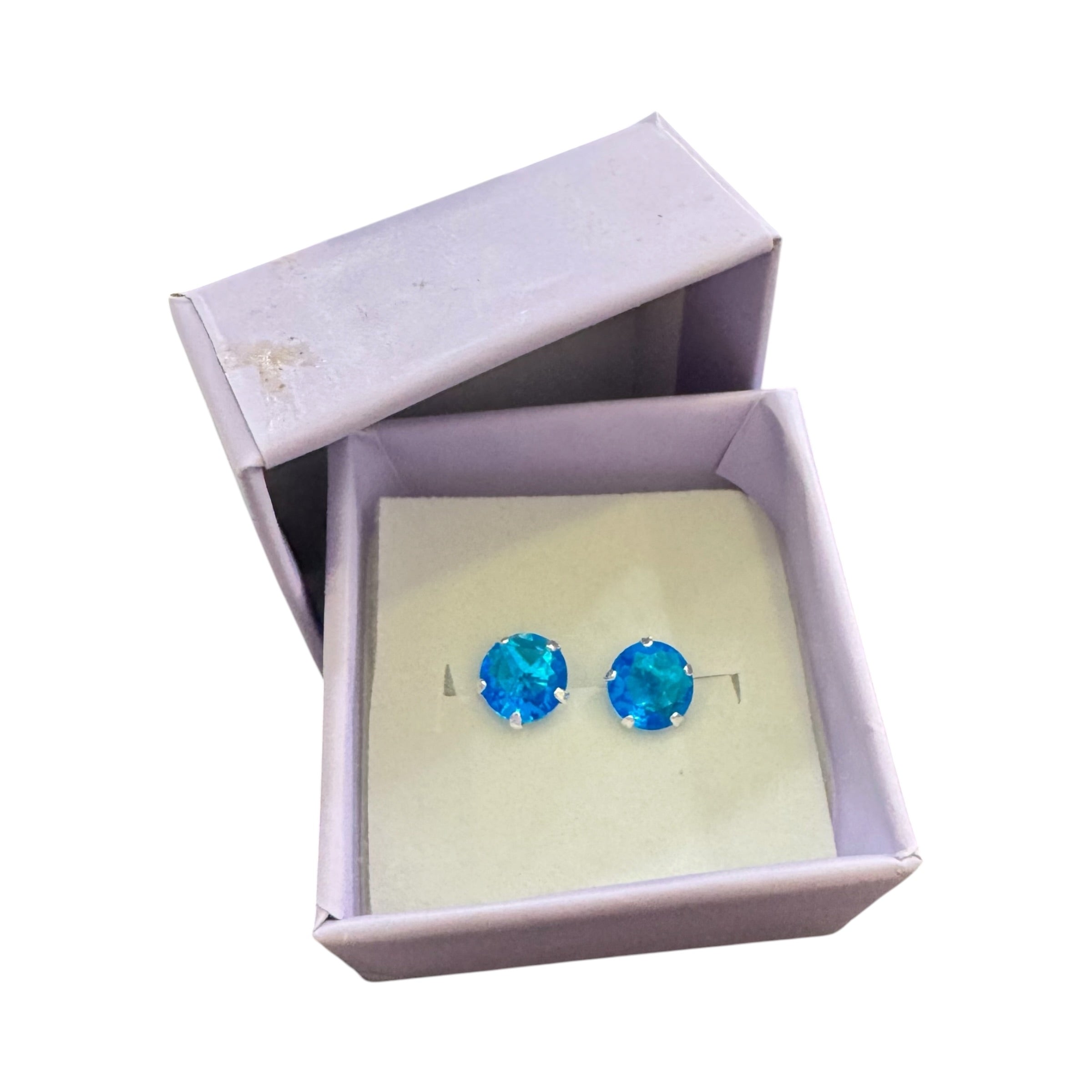 Broqueles Recto Color Plata .925 - 8 mm