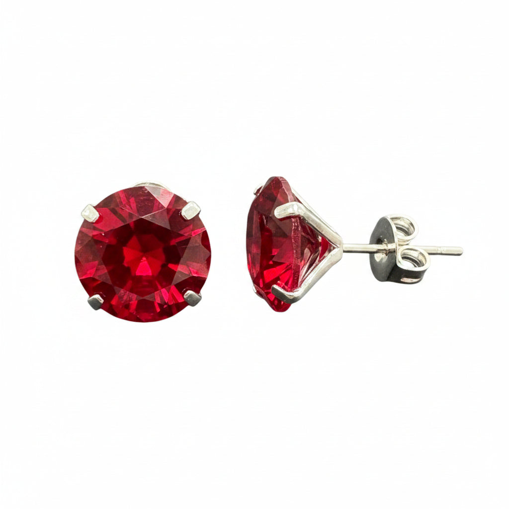 Broqueles Recto Color Plata .925 - 9 mm