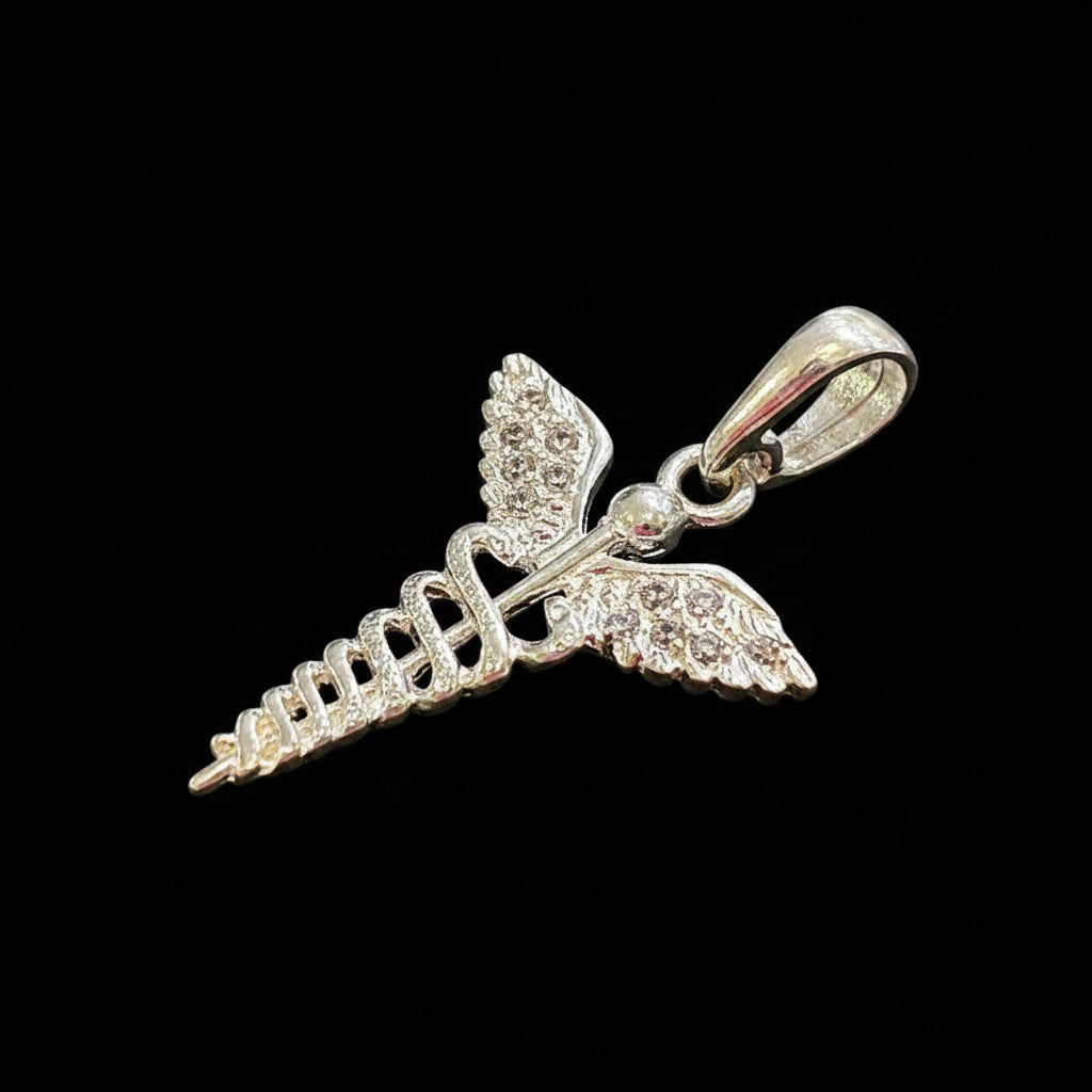 Dije Caduceo Médico en Plata .925