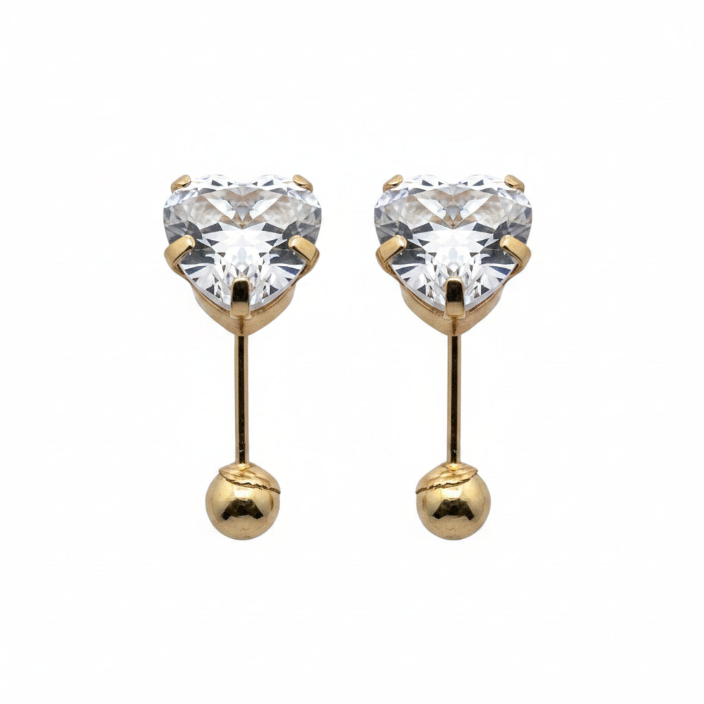 Broqueles Gota con Zirconia Oro 10K