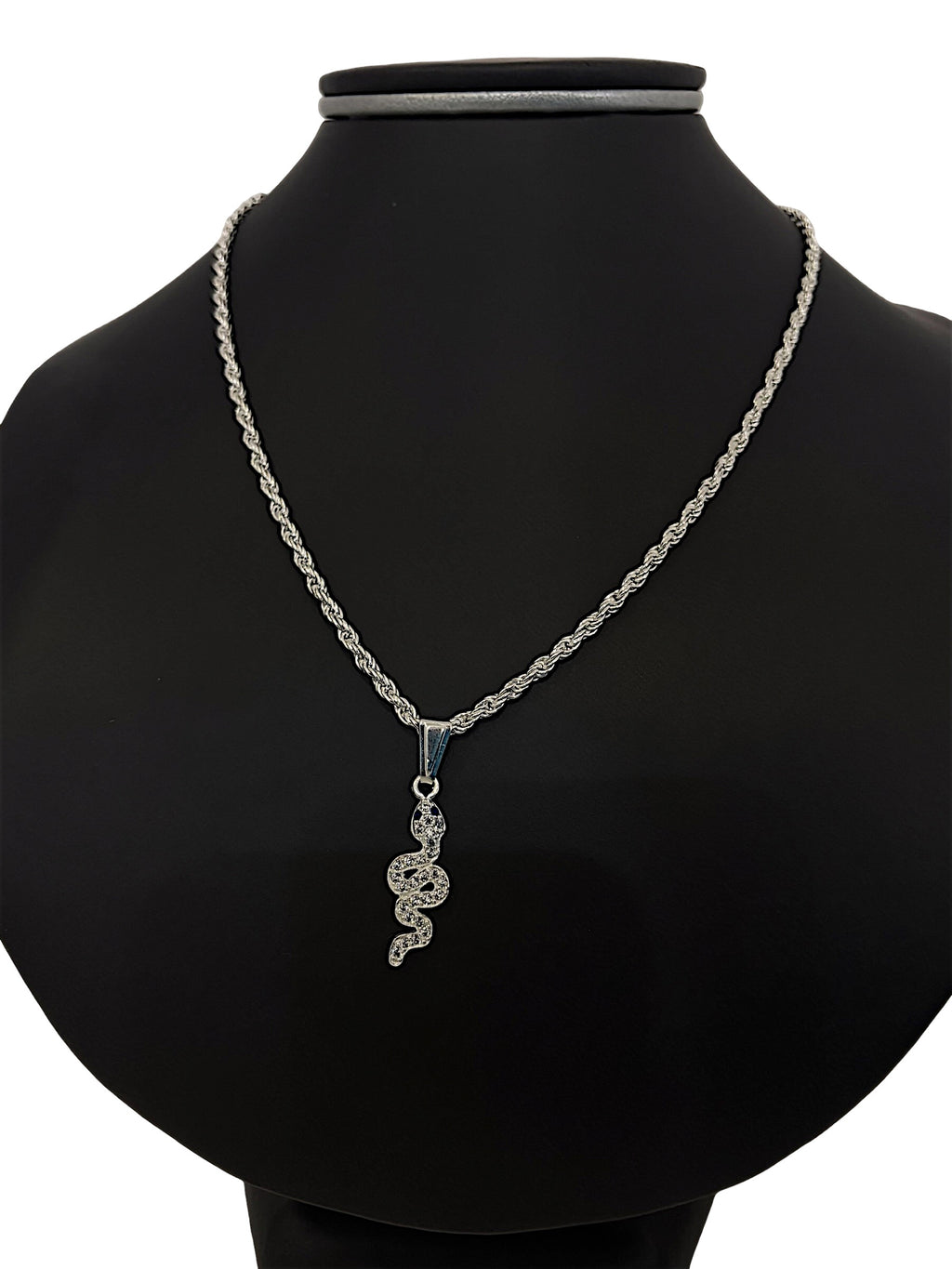 Dije Serpiente con Zirconias en Plata .925