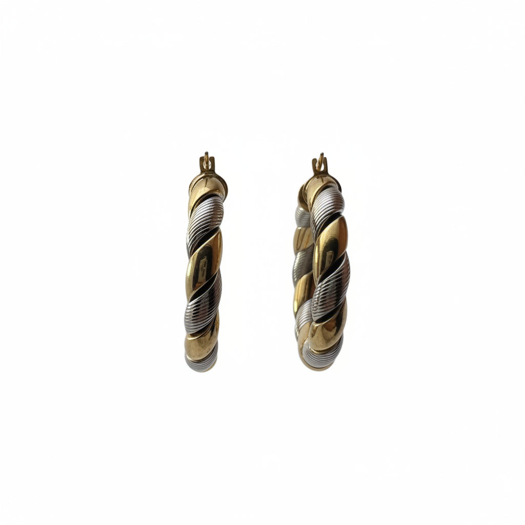 Arracadas Bicolor Oro 10K