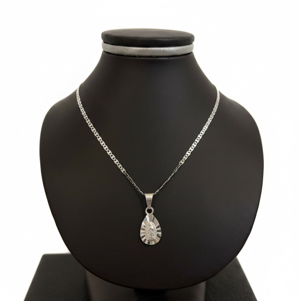 Medalla de Bautizo Virgen de Guadalupe Gota– Plata .925