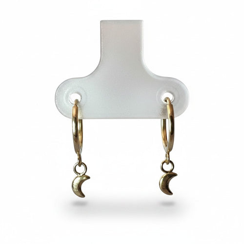 Aretes Huggie Luna Oro 10K Mini