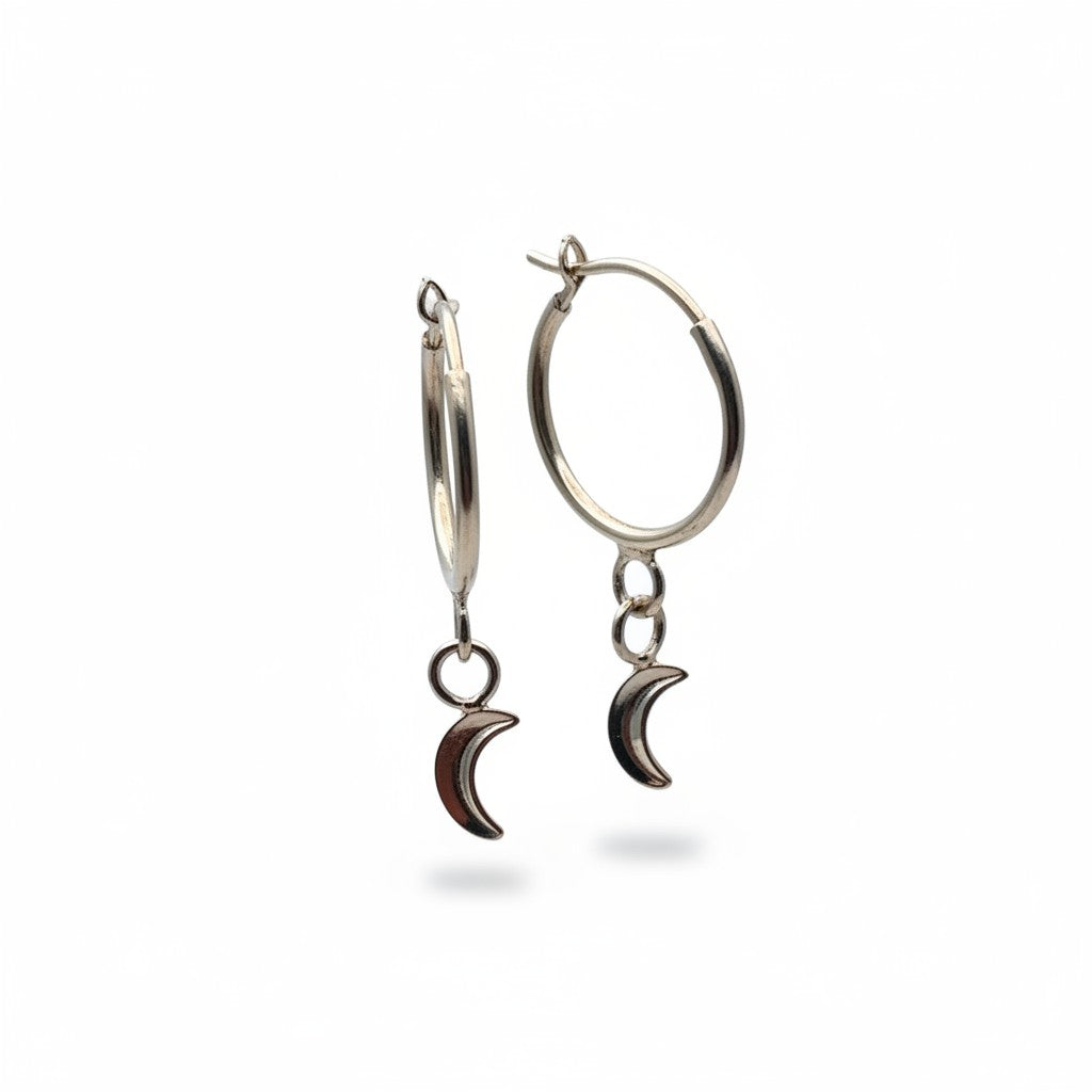 Aretes Huggie Luna Oro 10K Mini