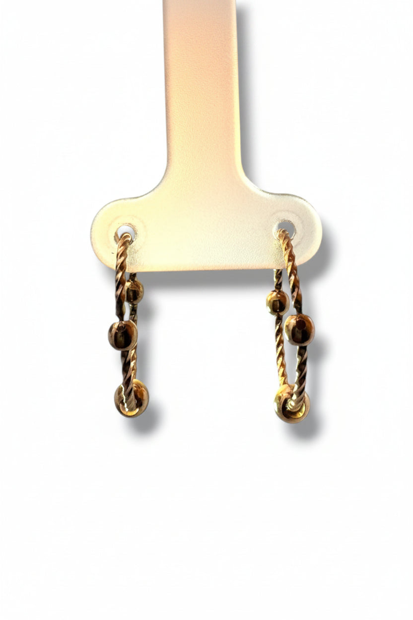 Aretes Doble Círculo Oro 10K