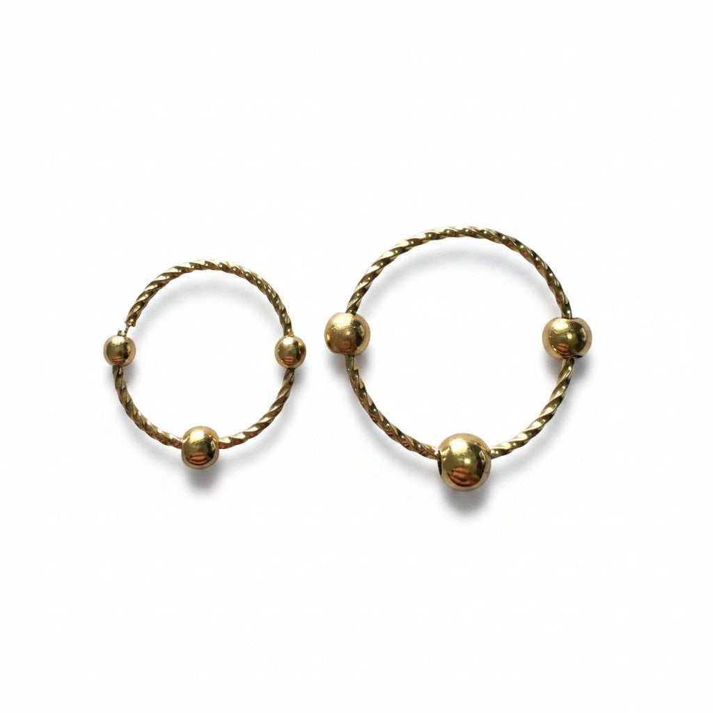 Aretes Doble Círculo Oro 10K