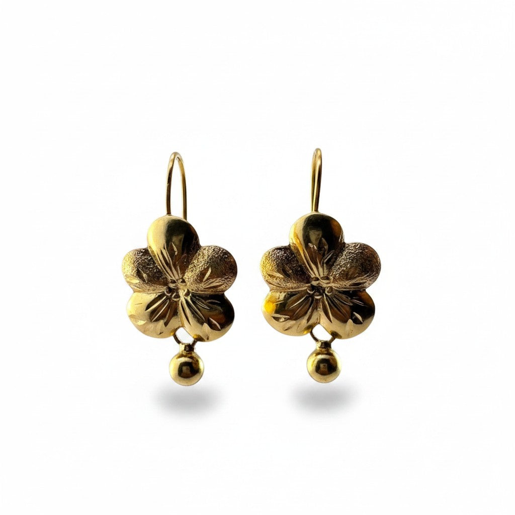 Aretes Pensamiento Oro 10K
