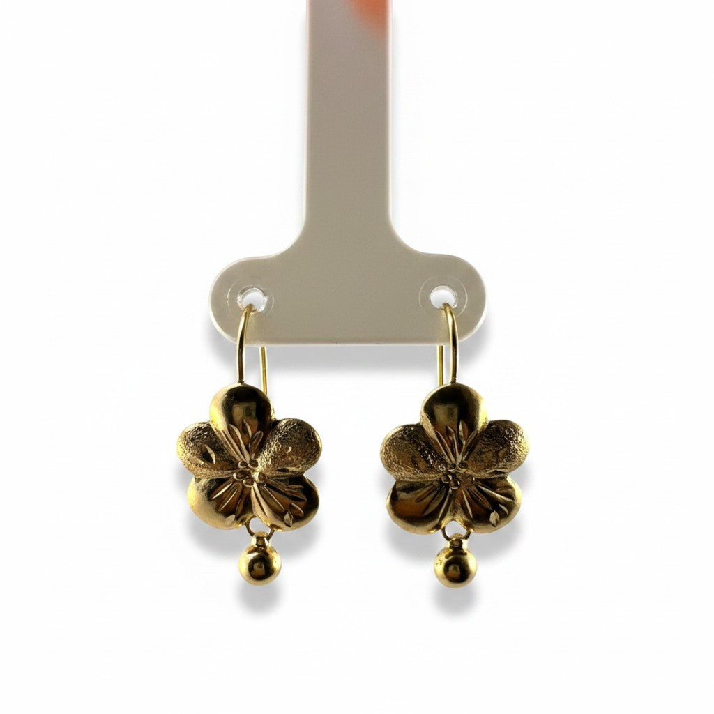 Aretes Pensamiento Oro 10K