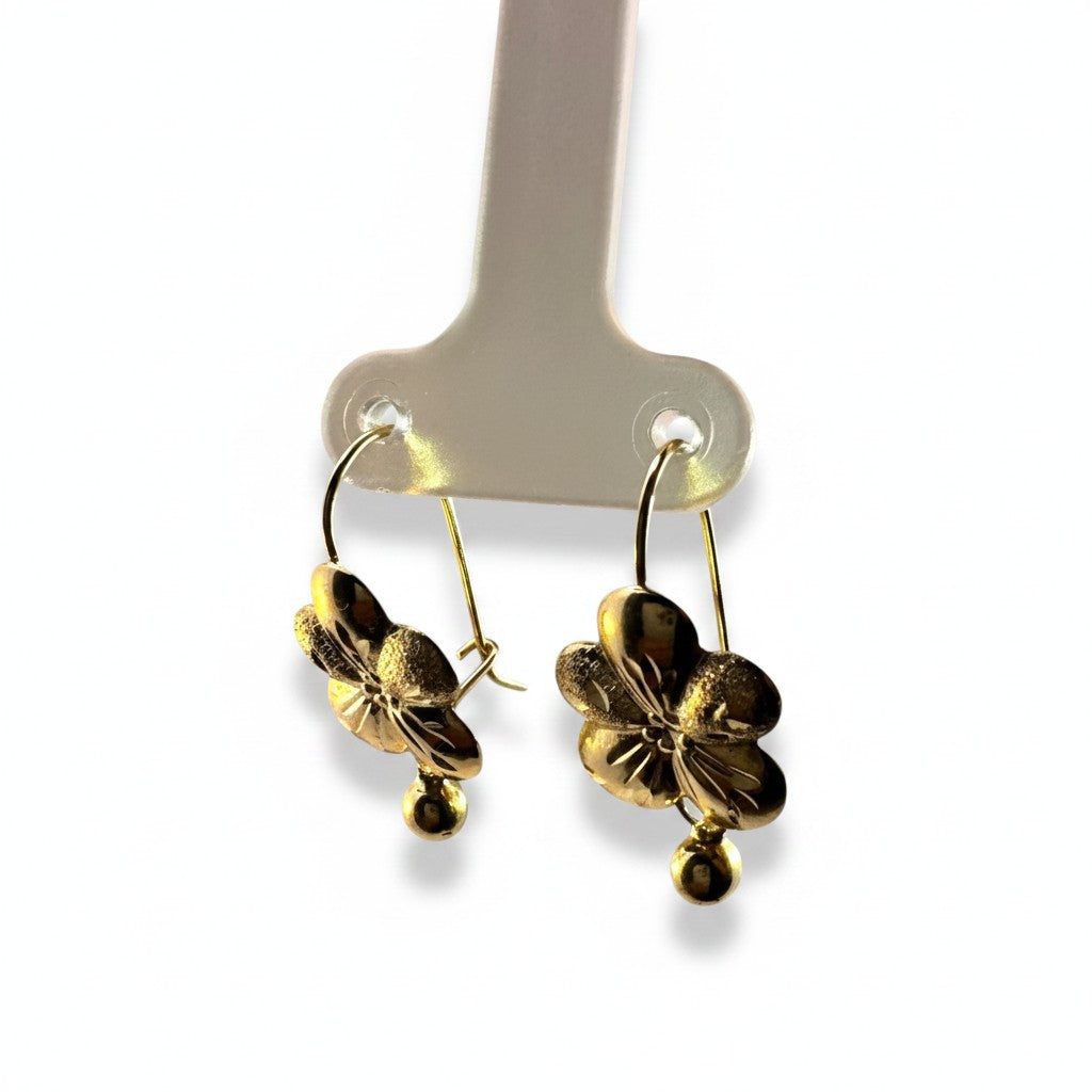 Aretes Pensamiento Oro 10K