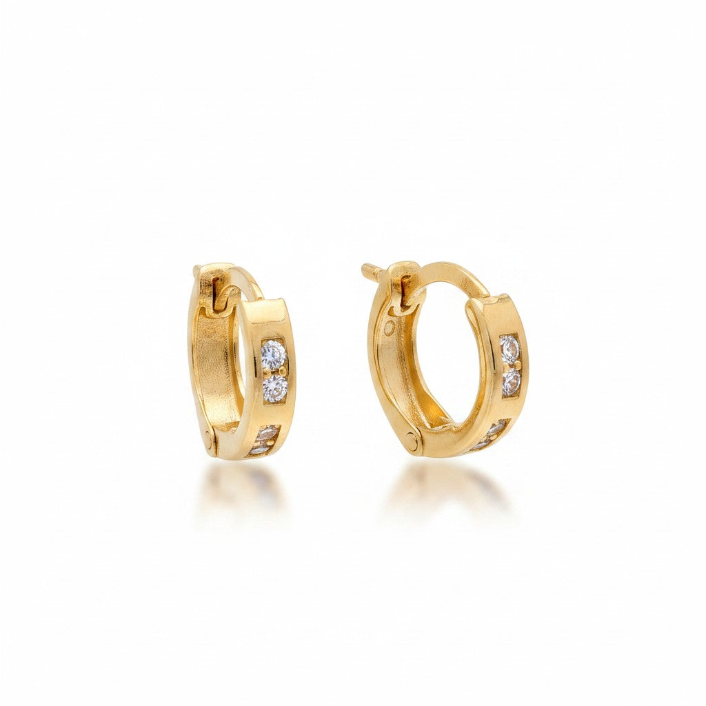 Huggies Mini con Zirconias Oro 10K