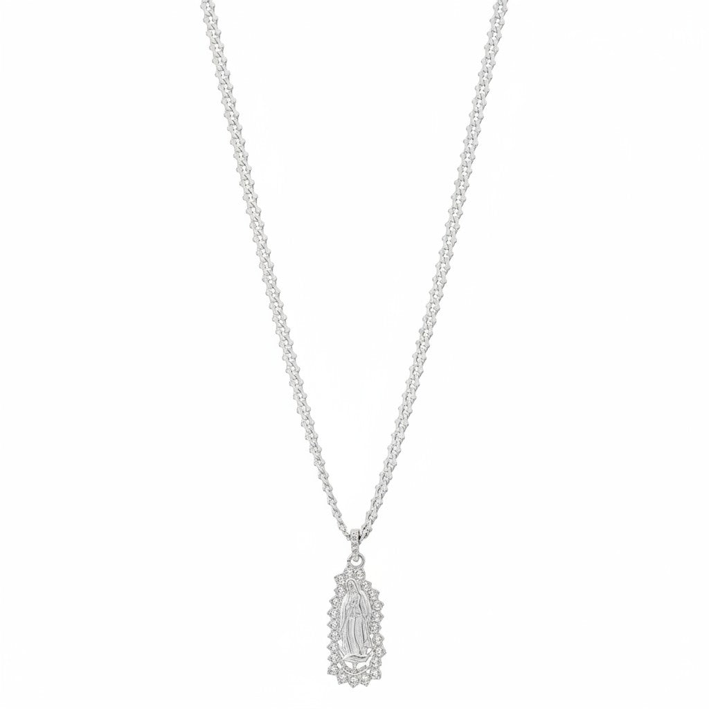 Dije Virgen de Guadalupe con Zirconias – Plata .925