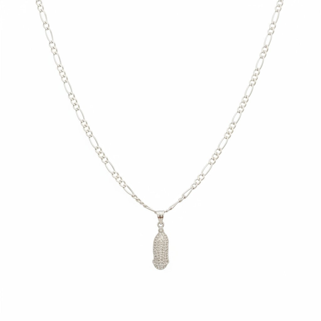 Dije Virgen de Guadalupe con Zirconias – Plata .925
