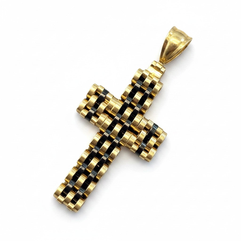Cruz Tejida Premium Oro 10K