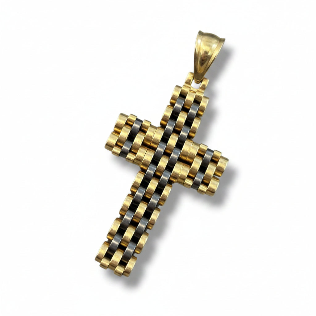 Cruz Tejida Premium Oro 10K