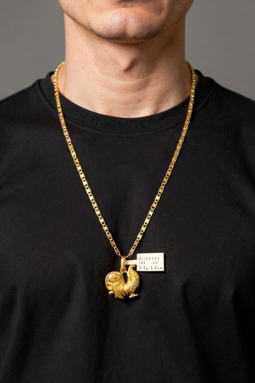 Dije Gallo con Zirconias – Oro 10K