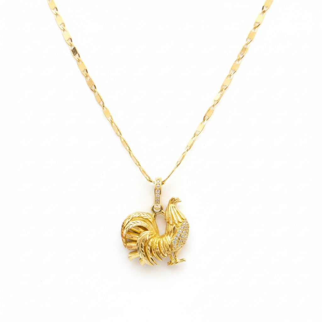 Dije Gallo con Zirconias – Oro 10K