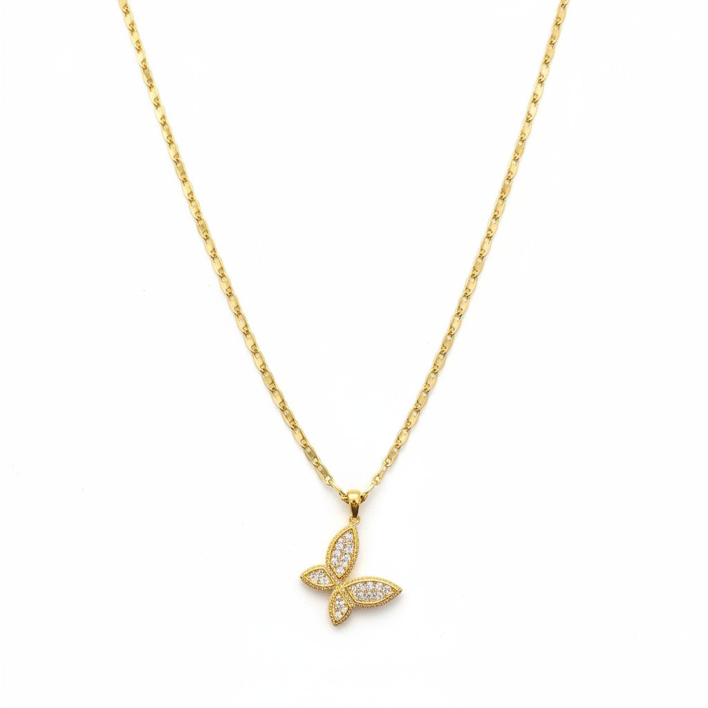 Dije Mariposa con Zirconias de Oro 10K