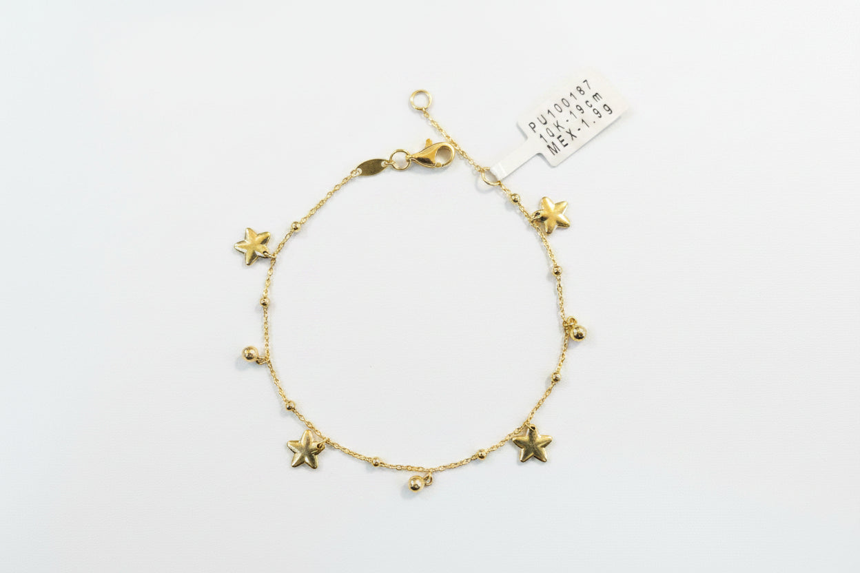 Pulsera Estrellas de Oro 10K